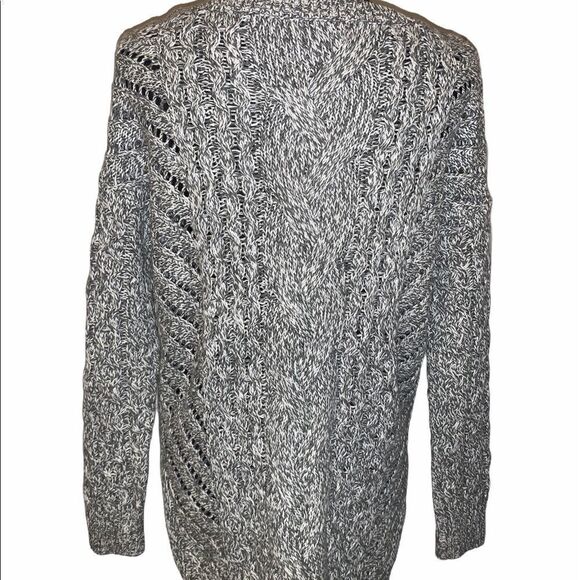 Express Marled Crewneck Open Cable Knit Sweater - Picture 4 of 6